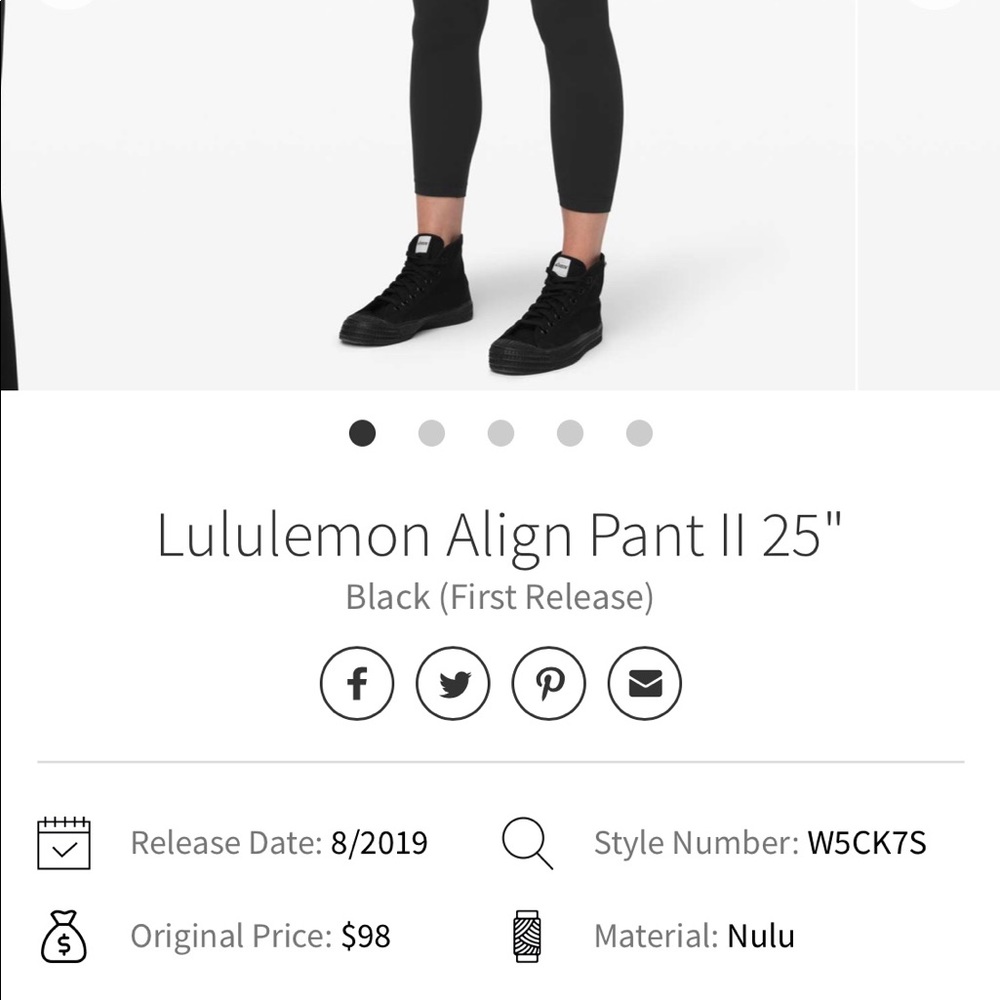 Lululemon Align pant II 25” - Picture 2 of 16